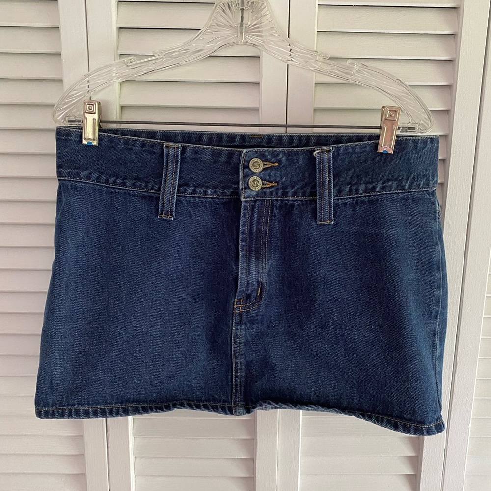 denim mini skirt